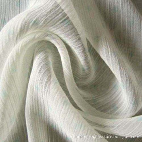 Crinkle chiffon fabric, 20+26x75D yarn count, made of 100% polyester